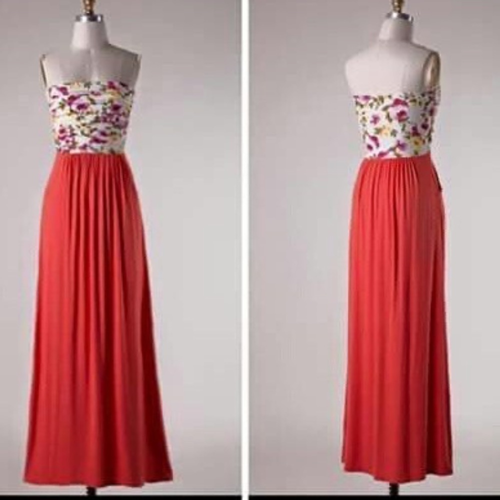 STRAPLESS maxi dress with pockets